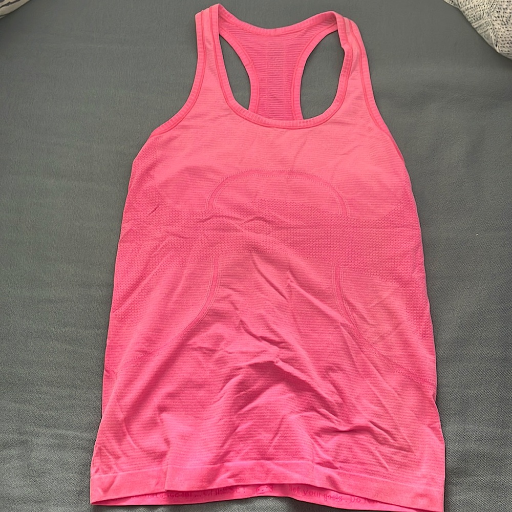 Pink lululemon racer back tank